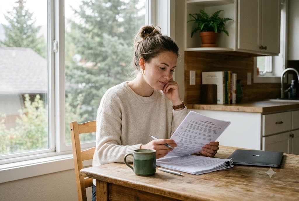Colorado first-time buyer reviewing her home budget